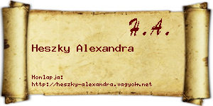 Heszky Alexandra névjegykártya