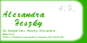 alexandra heszky business card
